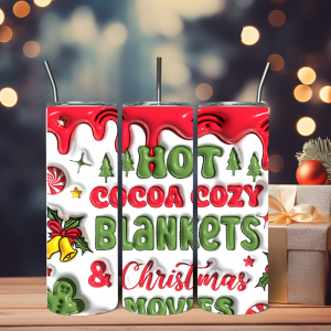 3D Hot Cocoa Christmas Tumbler
